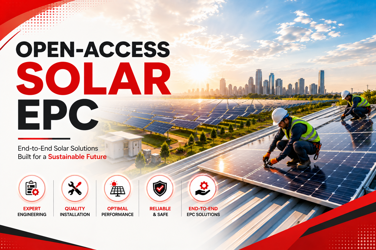 Large scale open-access solar installation for commercial use